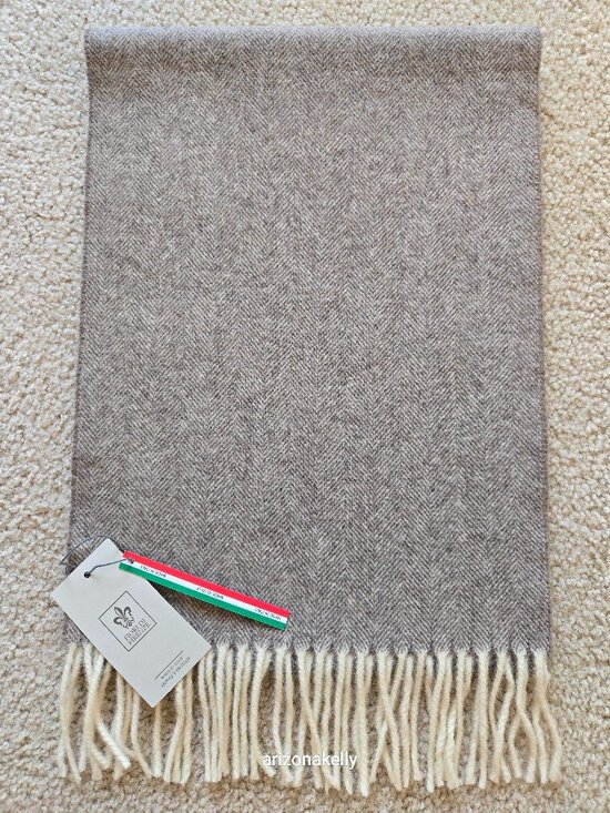 Fiori di Firenze Accessories - NWT Wool Herringbone Scarf Tan Italy Fiori di Firenze